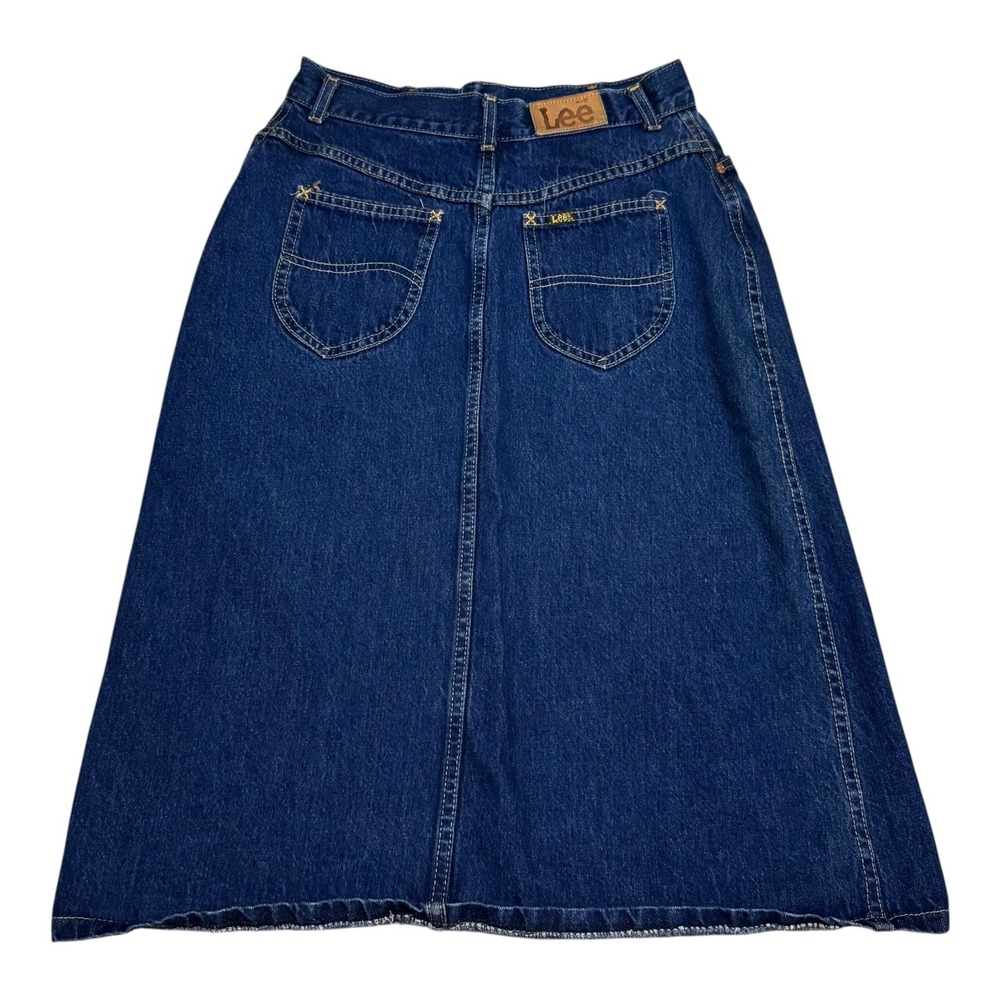 Vintage Lee Riders Maxi Cotton Dark Wash Denim Skirt Women Junior 11 (26" Waist)